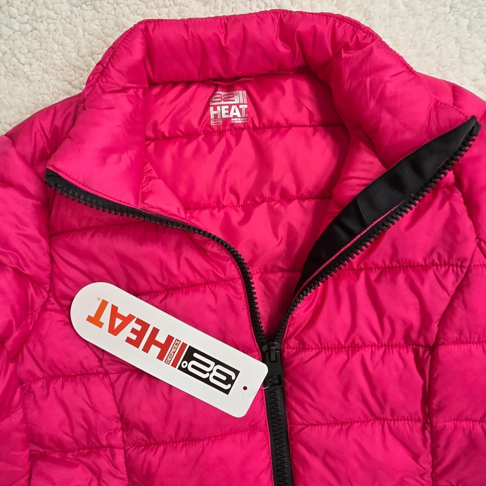 32 Degrees Heat Cool Pink Yarrow Puffer Jacket Lightweight Full Zip XS‎ - Picture 6 of 8